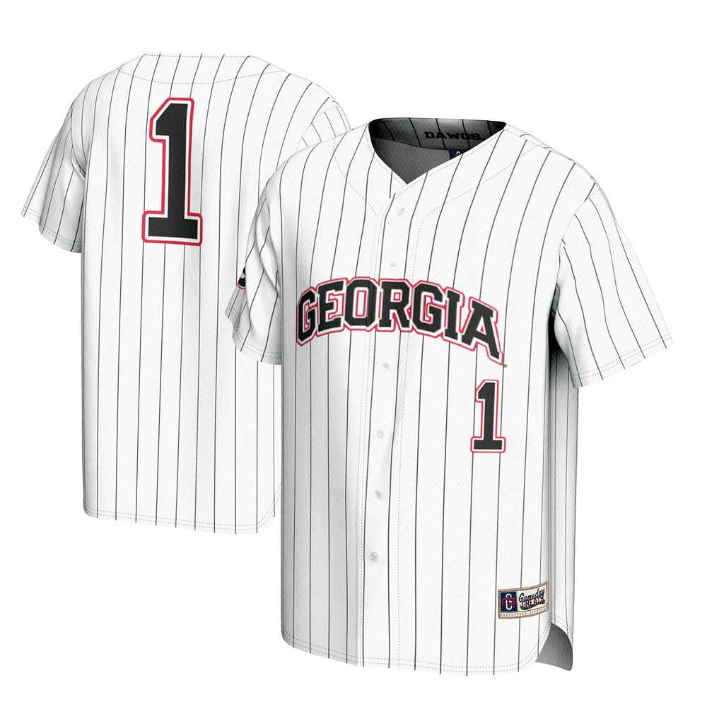 Youth GameDay Greats #1 White Georgia Bulldogs Lightweight Baseball Jersey