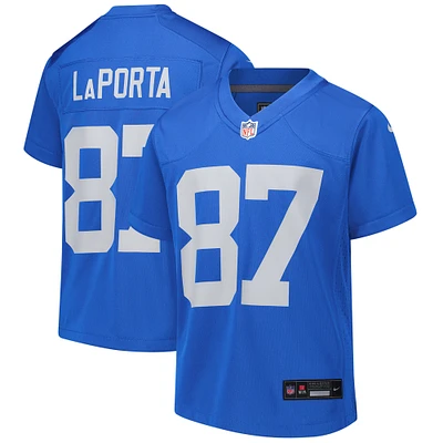 Youth Nike Sam LaPorta Blue Detroit Lions Game Jersey