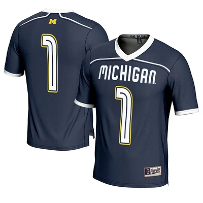 Youth GameDay Greats #1 Navy Michigan Wolverines Lightweight Lacrosse Fashion Jersey
