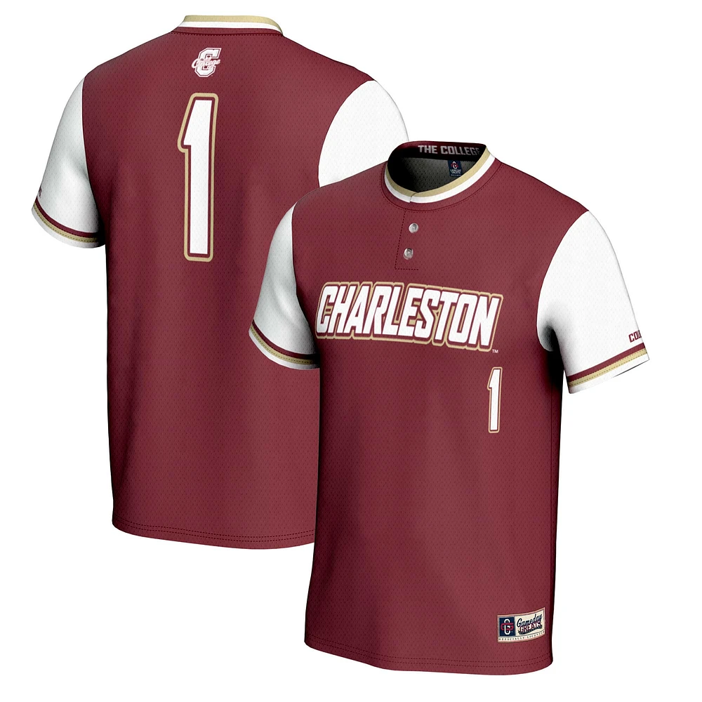 Unisex GameDay Greats #1 Maroon Charleston Cougars Lightweight Softball Jersey