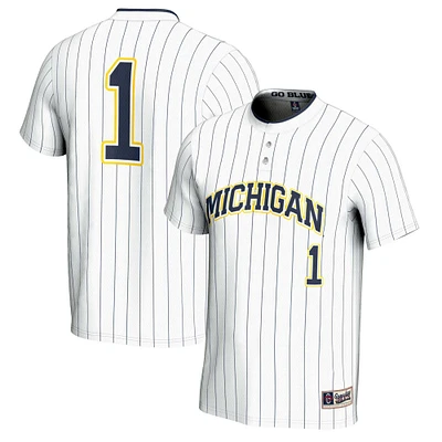 Unisex GameDay Greats #1 White Michigan Wolverines Lightweight Softball Jersey