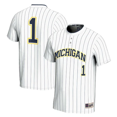 Youth GameDay Greats #1 White Michigan Wolverines Lightweight Softball Jersey