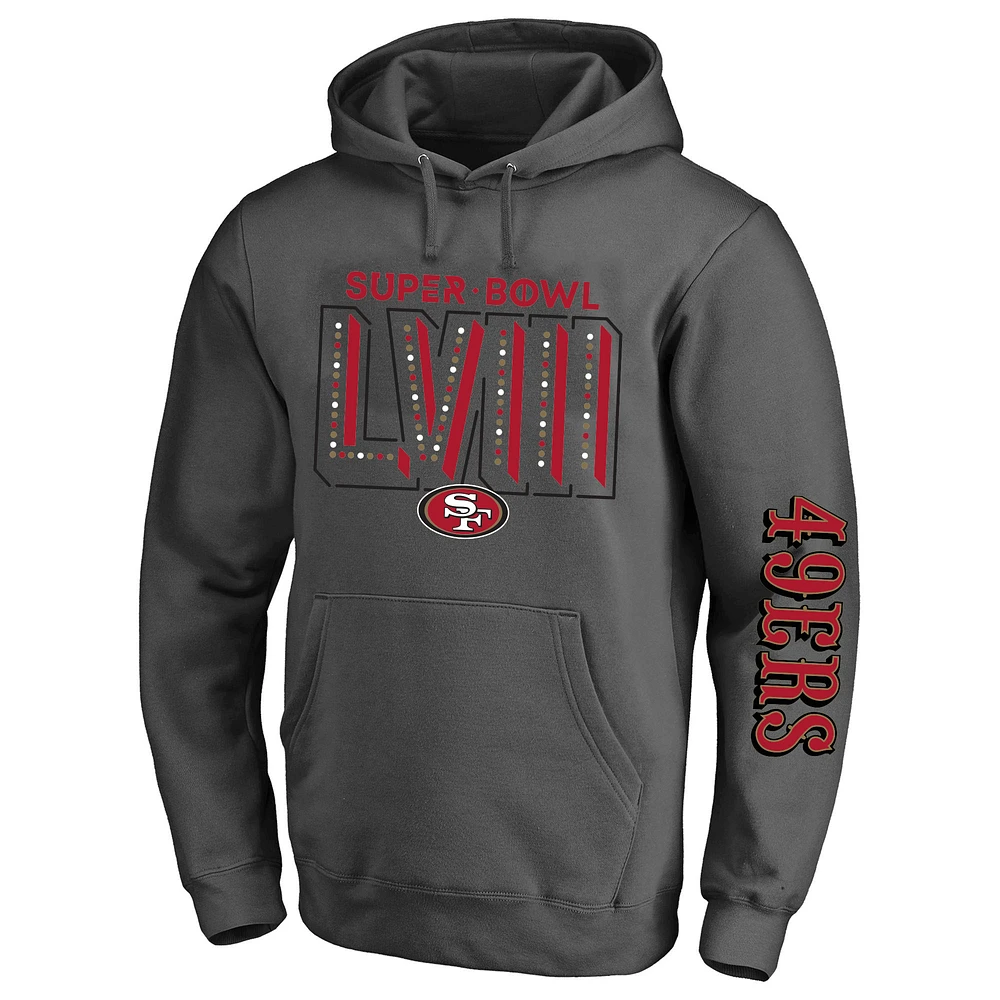 Men's Heather Charcoal San Francisco 49ers Super Bowl LVIII Big & Tall Pullover Hoodie