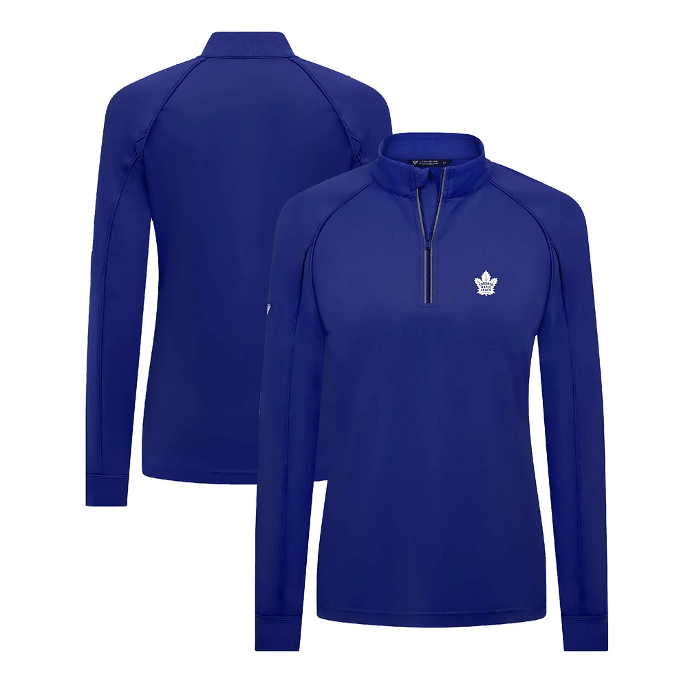 Women's Levelwear Blue Toronto Maple Leafs Kinetic Insignia Core Quarter-Zip Pullover Top