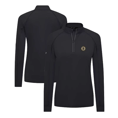 Women's Levelwear Black Boston Bruins Kinetic Insignia Core Quarter-Zip Pullover Top