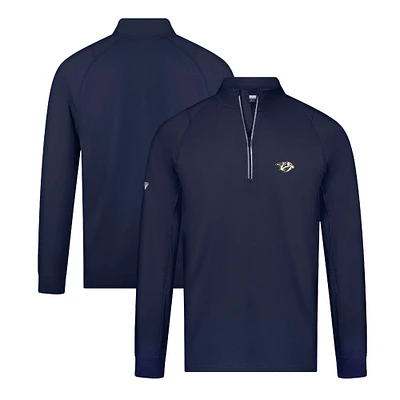 Men's Levelwear Navy Nashville Predators Theory Insignia Core Quarter-Zip Pullover Top