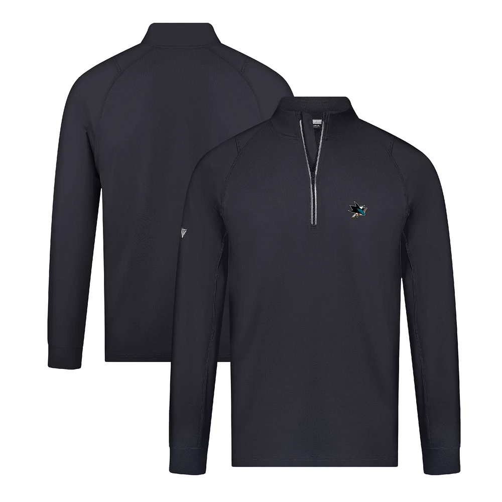 Men's Levelwear Black San Jose Sharks Theory Insignia Core Quarter-Zip Pullover Top