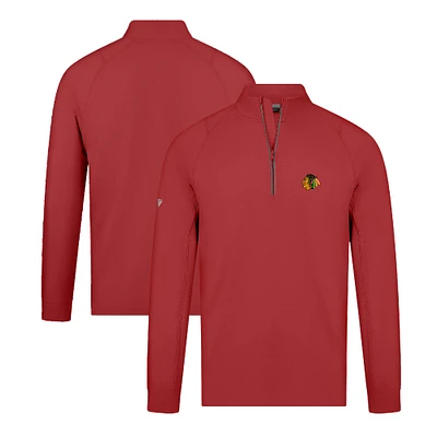 Men's Levelwear Red Chicago Blackhawks Theory Insignia Core Quarter-Zip Pullover Top