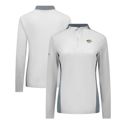Women's Levelwear White Nashville Predators Moxie Insignia Core Quarter-Zip Pullover Top