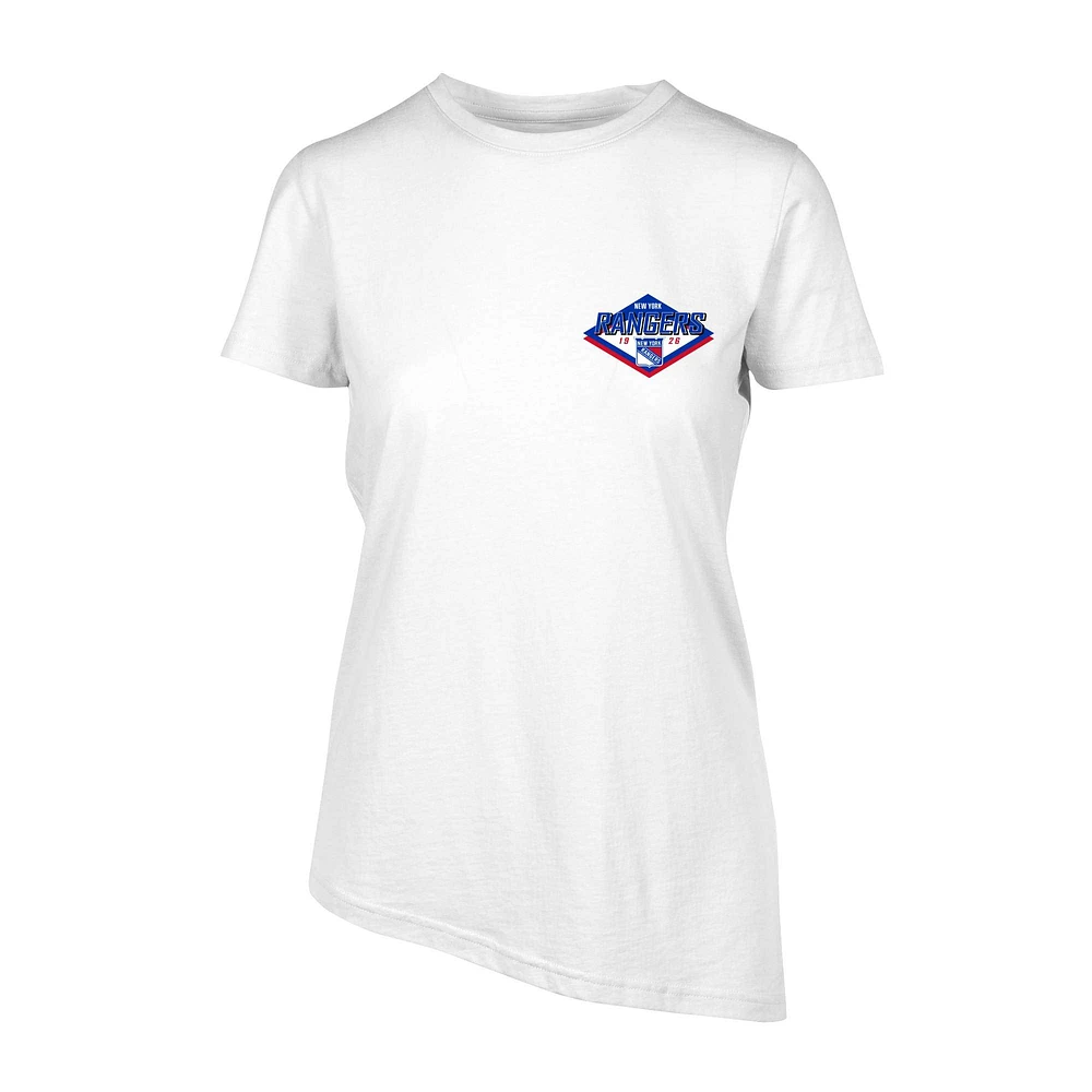 Women's Levelwear White New York Rangers Birch Club Patch 2.0 T-Shirt