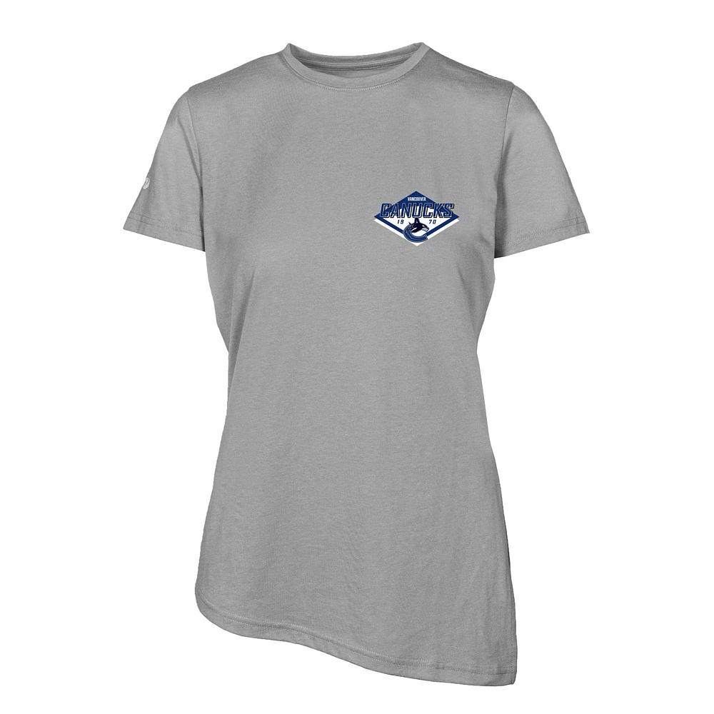 Women's Levelwear Gray Vancouver Canucks Birch Club Patch 2.0 T-Shirt