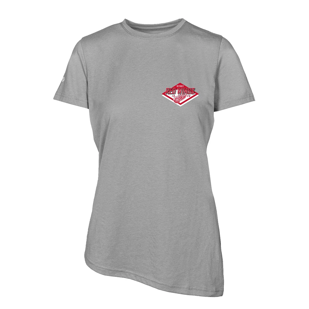 Women's Levelwear Gray Detroit Red Wings Birch Club Patch 2.0 T-Shirt