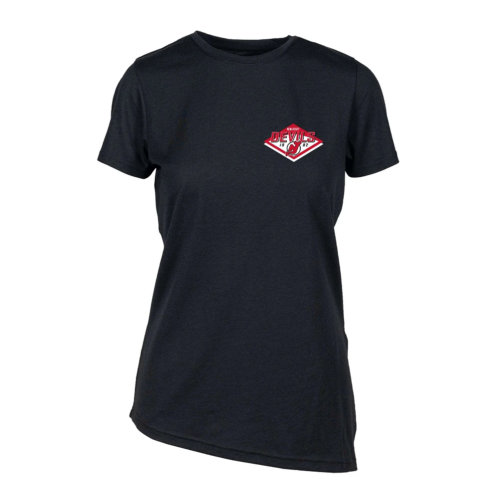 Women's Levelwear Black New Jersey Devils Birch Club Patch 2.0 T-Shirt