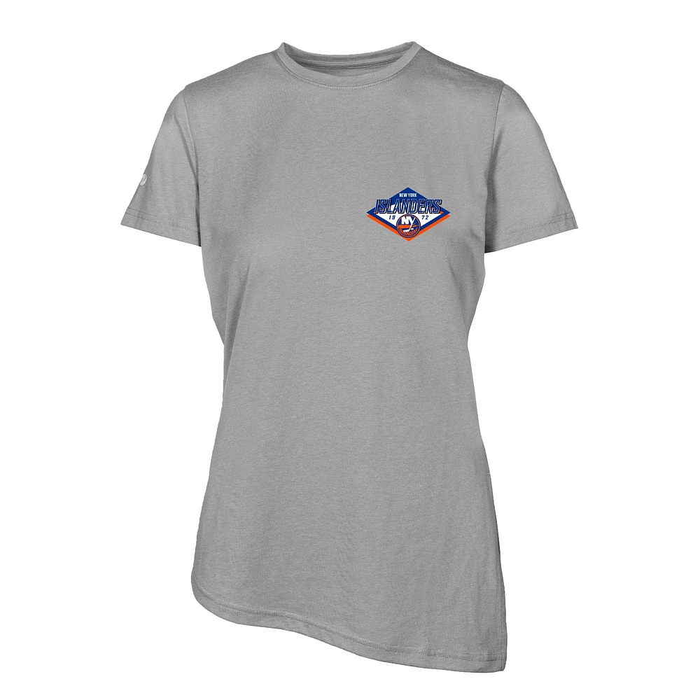 Women's Levelwear Gray New York Islanders Birch Club Patch 2.0 T-Shirt