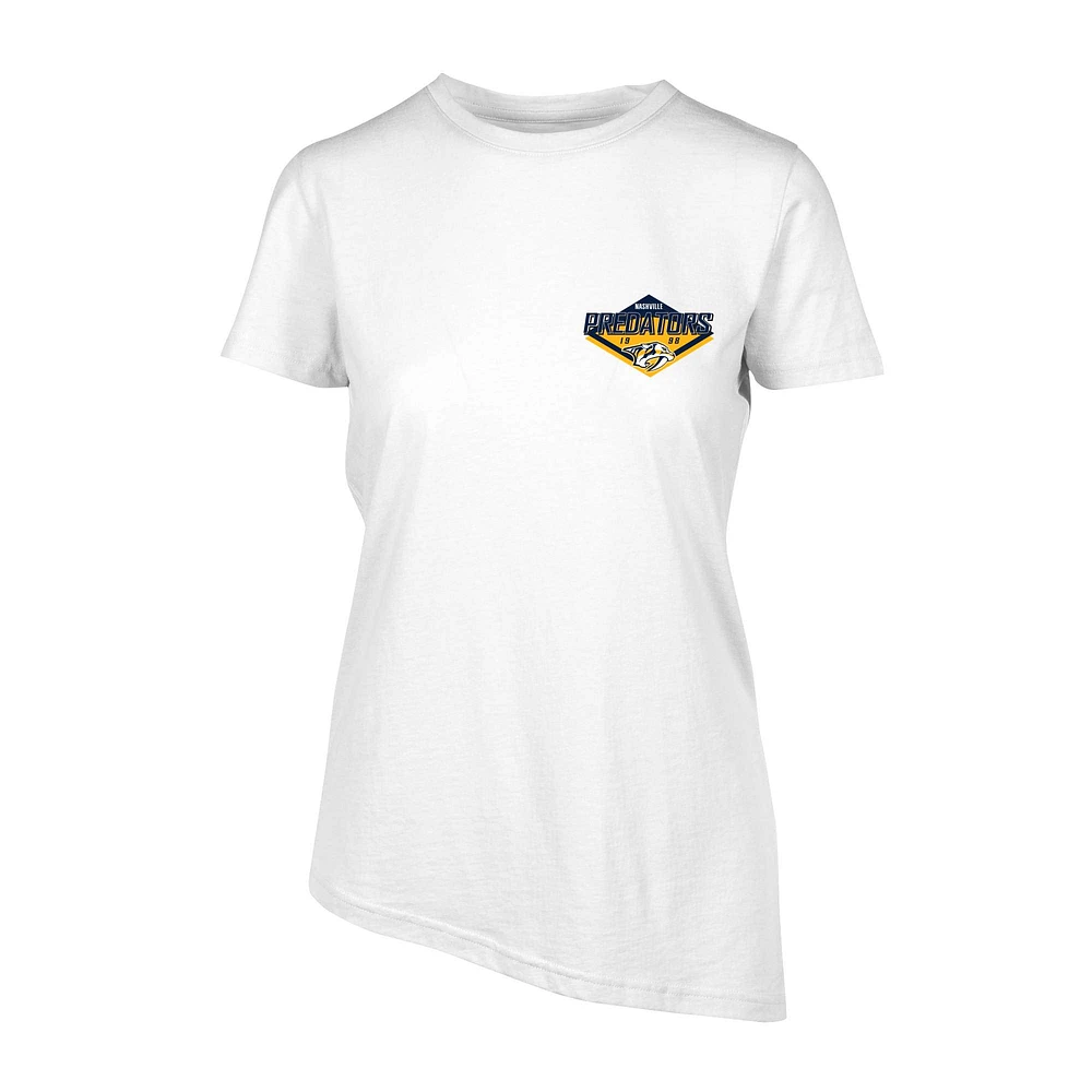 Women's Levelwear White Nashville Predators Birch Club Patch 2.0 T-Shirt