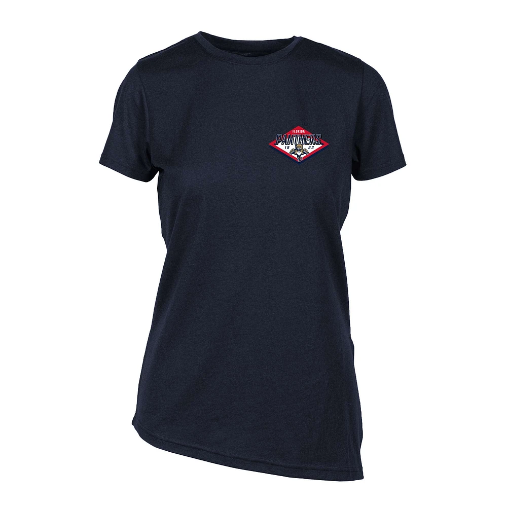 Women's Levelwear Navy Florida Panthers Birch Club Patch 2.0 T-Shirt