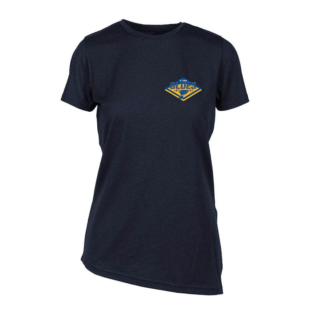 Women's Levelwear Navy St. Louis Blues Birch Club Patch 2.0 T-Shirt