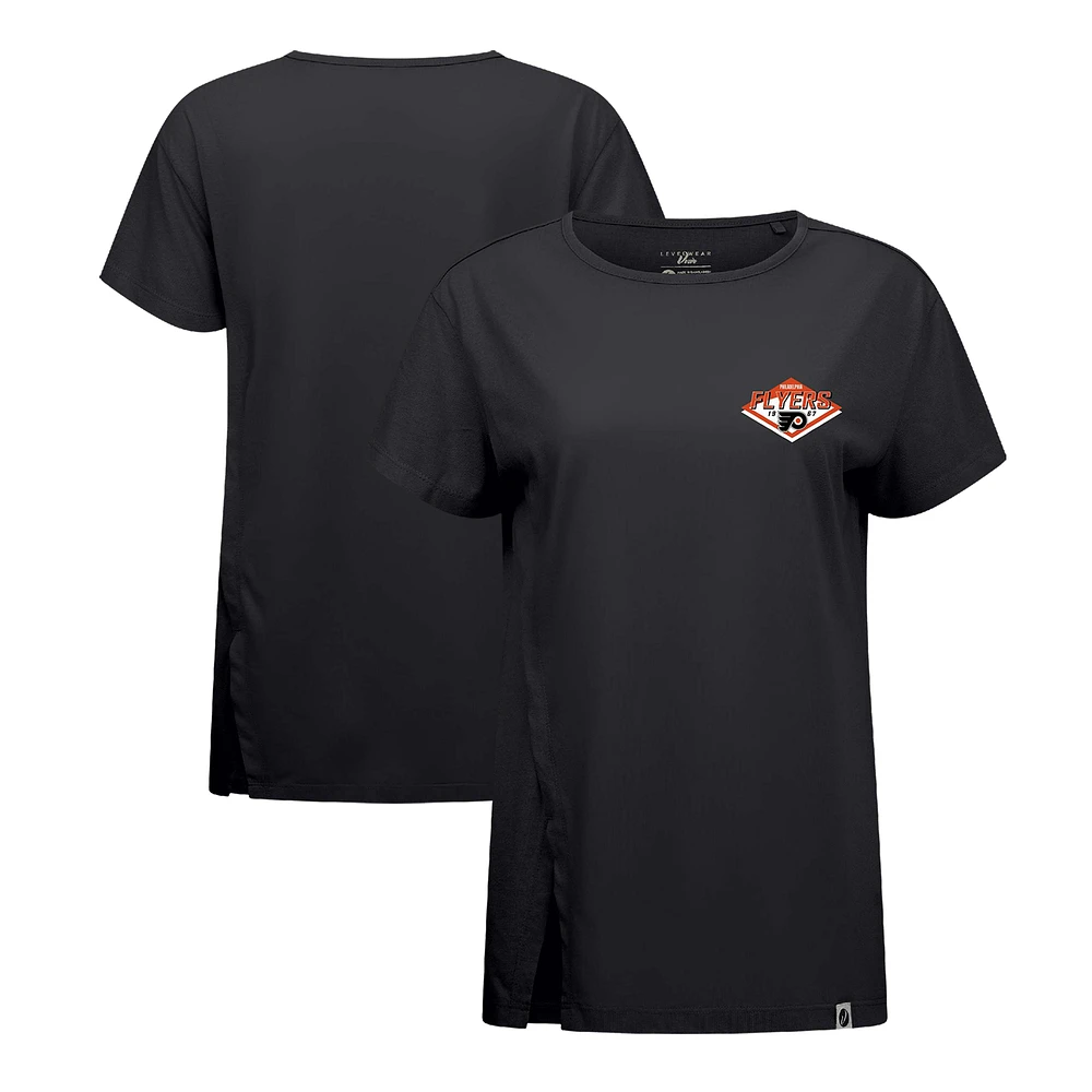 Women's Levelwear Black Philadelphia Flyers Influx Club Patch 2.0 T-Shirt