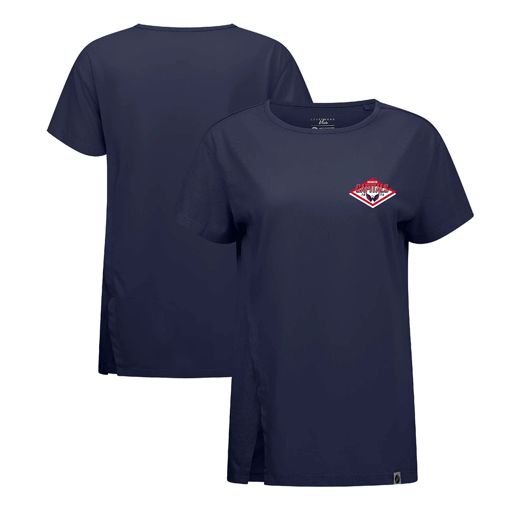 Women's Levelwear Navy Washington Capitals Influx Club Patch 2.0 T-Shirt
