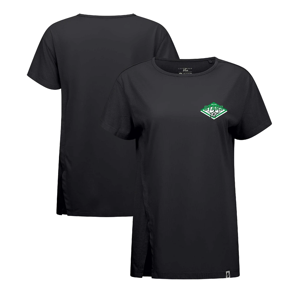 Women's Levelwear Black Dallas Stars Influx Club Patch 2.0 T-Shirt