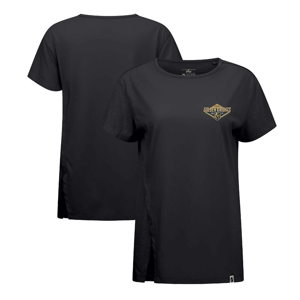 Women's Levelwear Black Vegas Golden Knights Influx Club Patch 2.0 T-Shirt