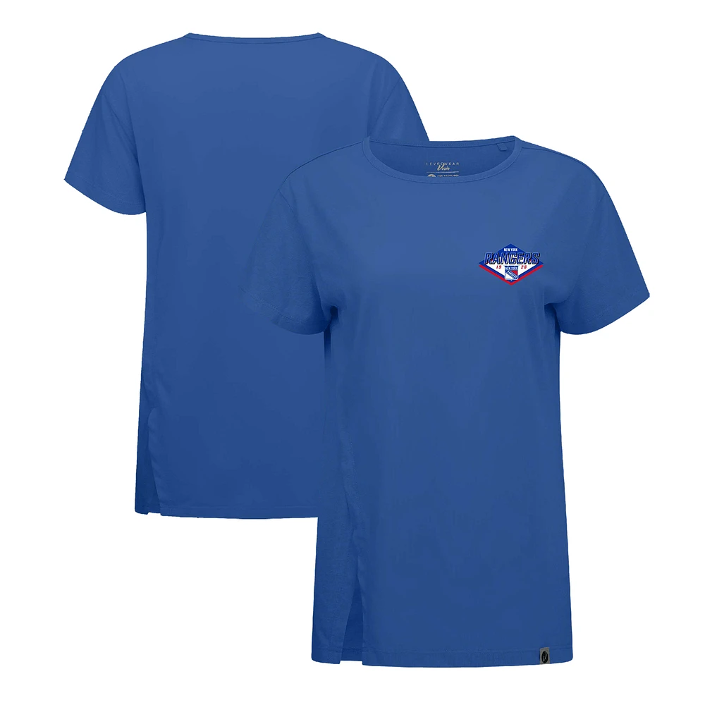 Women's Levelwear Blue New York Rangers Influx Club Patch 2.0 T-Shirt