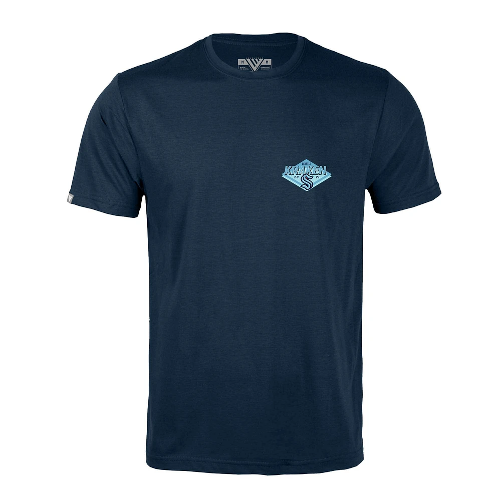 Men's Levelwear Deep Sea Blue Seattle Kraken Richmond Club Patch 2.0 T-Shirt