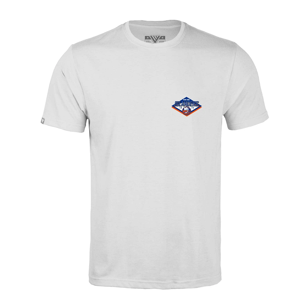Men's Levelwear White New York Islanders Richmond Club Patch 2.0 T-Shirt