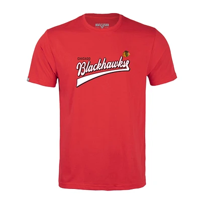 Men's Levelwear Red Chicago Blackhawks Richmond Retro Script T-Shirt