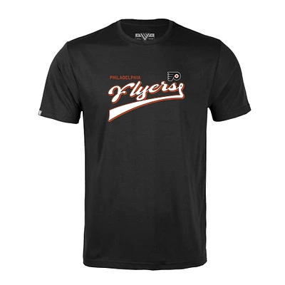 Men's Levelwear Black Philadelphia Flyers Richmond Retro Script T-Shirt
