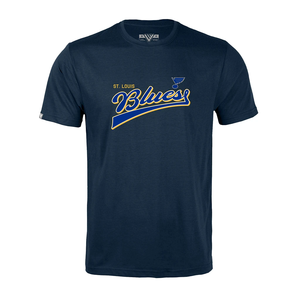 Men's Levelwear Navy St. Louis Blues Richmond Retro Script T-Shirt
