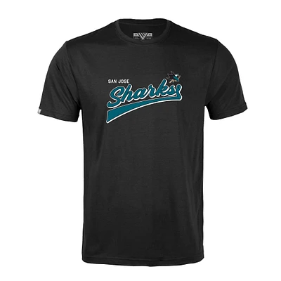 Men's Levelwear Black San Jose Sharks Richmond Retro Script T-Shirt
