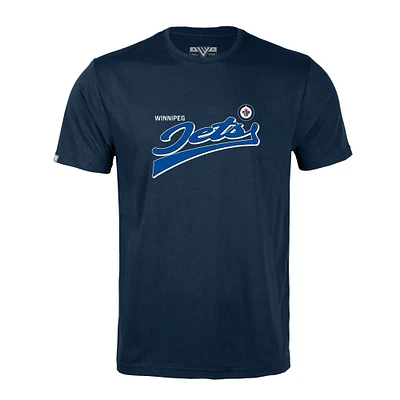Men's Levelwear Navy Winnipeg Jets Richmond Retro Script T-Shirt