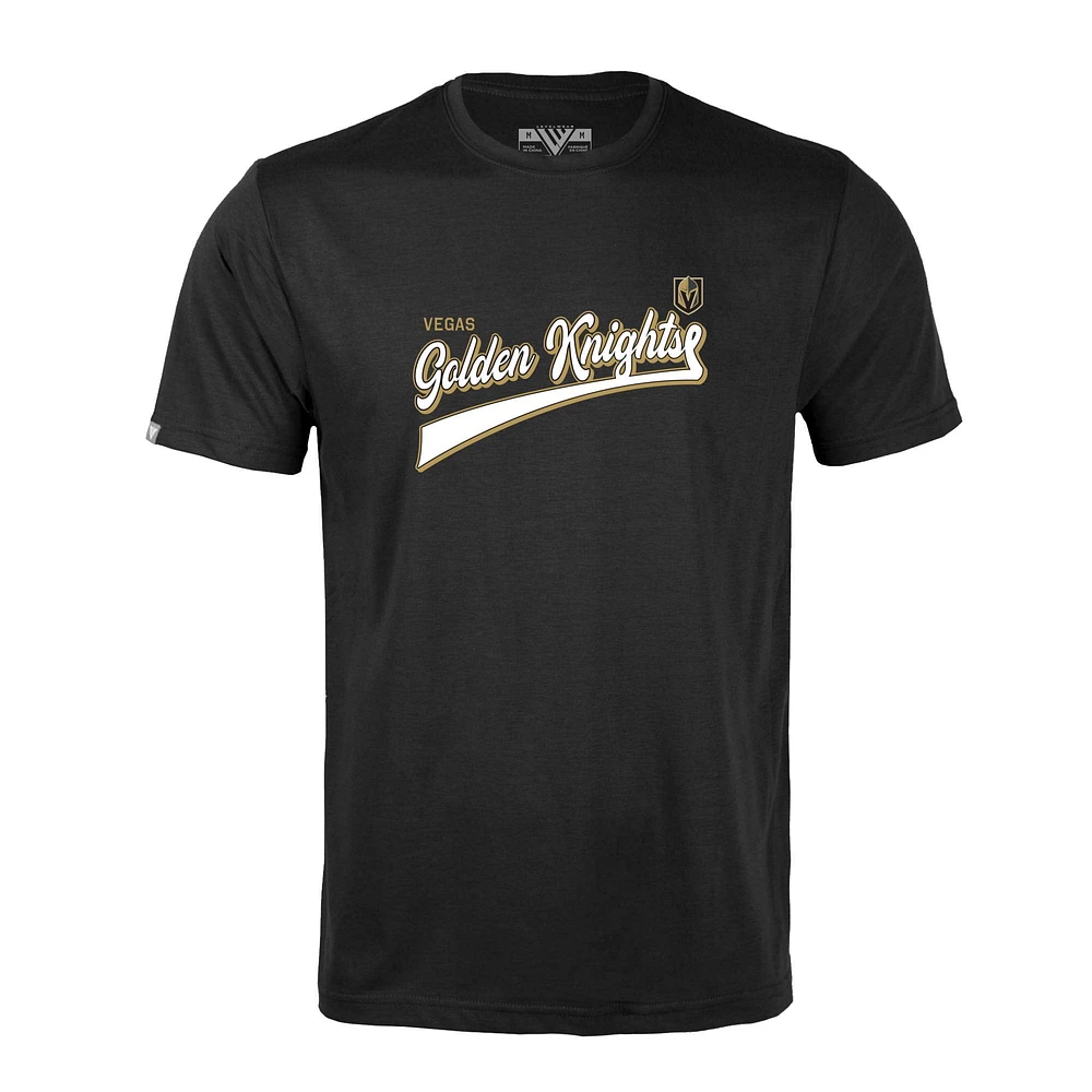 Men's Levelwear Black Vegas Golden Knights Richmond Retro Script T-Shirt