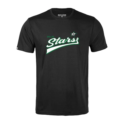 Men's Levelwear Black Dallas Stars Richmond Retro Script T-Shirt