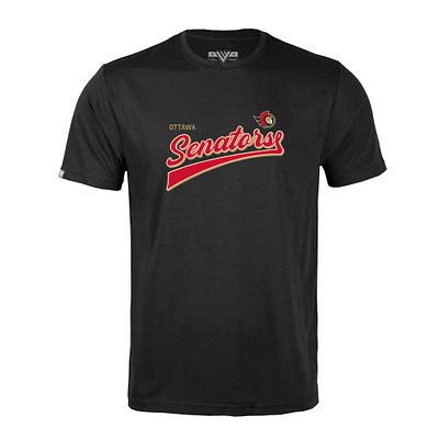 Men's Levelwear Black Ottawa Senators Richmond Retro Script T-Shirt