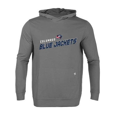 Men's Levelwear Gray Columbus Blue Jackets Relay Premier 2.0 Pullover Hoodie