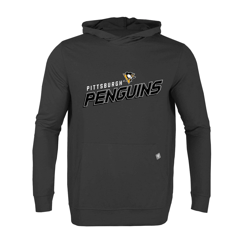 Men's Levelwear Black Pittsburgh Penguins Relay Premier 2.0 Pullover Hoodie