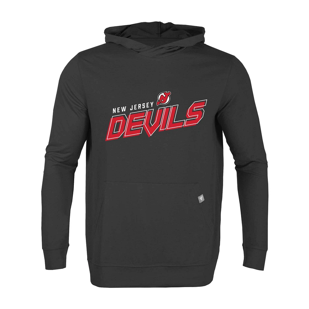 Men's Levelwear Black New Jersey Devils Relay Premier 2.0 Pullover Hoodie