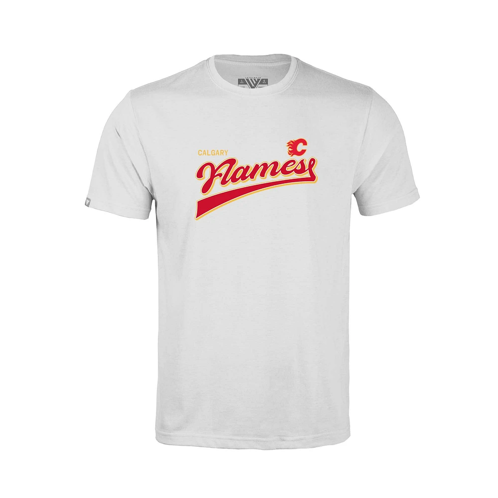 Youth Levelwear Calgary Flames Little Richmond Retro Script T-Shirt