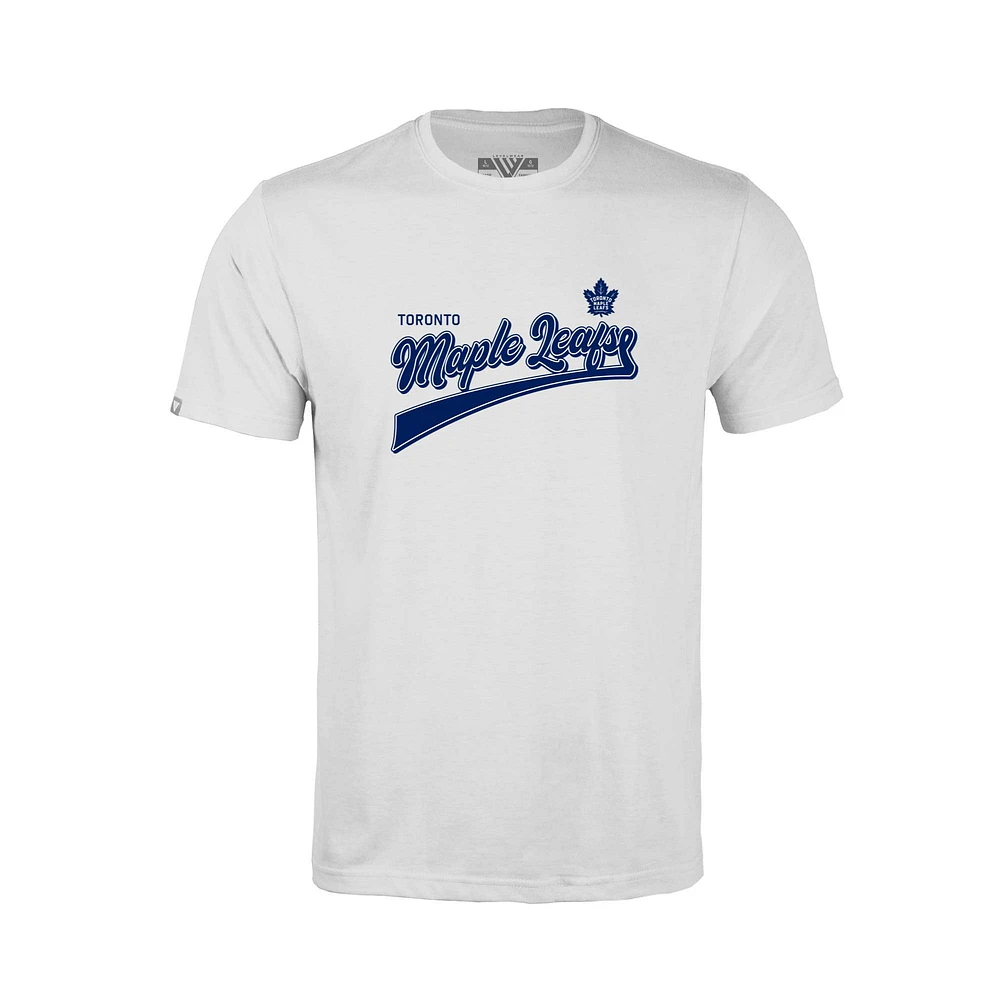 Youth Levelwear White Toronto Maple Leafs Little Richmond Retro Script T-Shirt