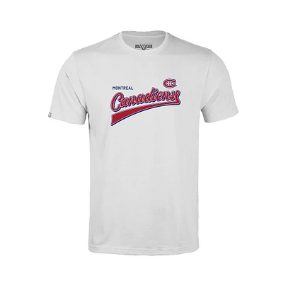 Youth Levelwear White Montreal Canadiens Little Richmond Retro Script T-Shirt