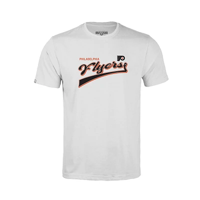 Youth Levelwear White Philadelphia Flyers Little Richmond Retro Script T-Shirt