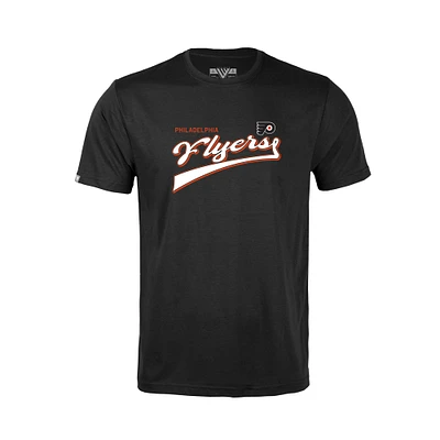 Youth Levelwear Black Philadelphia Flyers Little Richmond Retro Script T-Shirt
