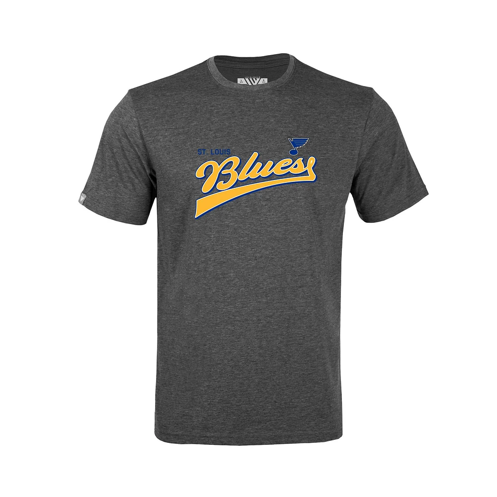 Youth Levelwear Charcoal St. Louis Blues Little Richmond Retro Script T-Shirt