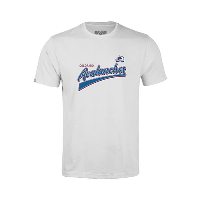 Youth Levelwear White Colorado Avalanche Little Richmond Retro Script T-Shirt