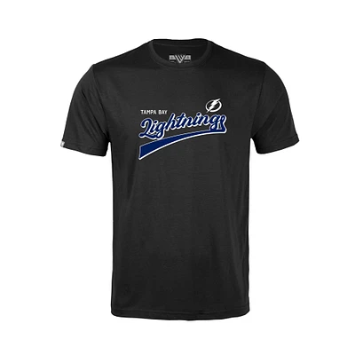 Youth Levelwear Black Tampa Bay Lightning Little Richmond Retro Script T-Shirt
