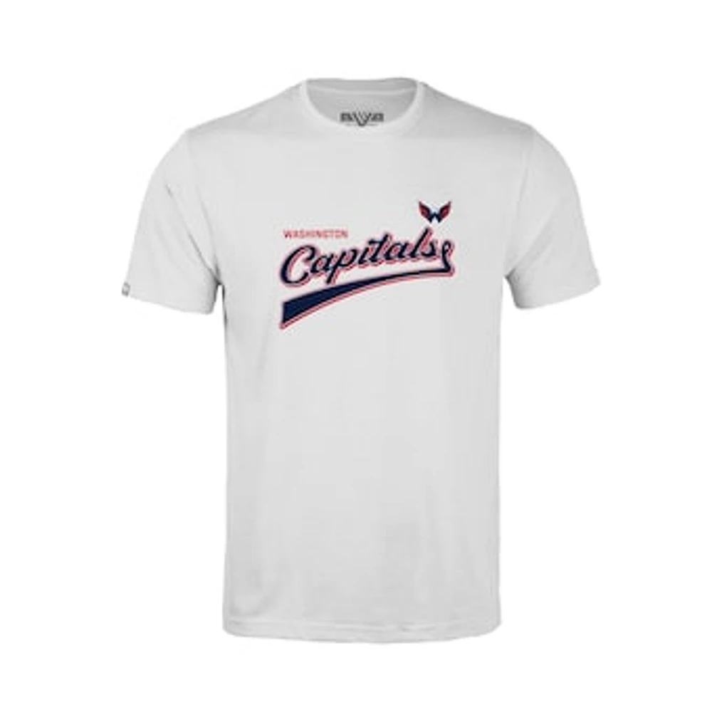Youth Levelwear White Washington Capitals Little Richmond Retro Script T-Shirt