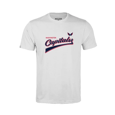 Youth Levelwear White Washington Capitals Little Richmond Retro Script T-Shirt