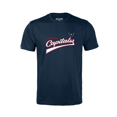 Youth Levelwear Navy Washington Capitals Little Richmond Retro Script T-Shirt